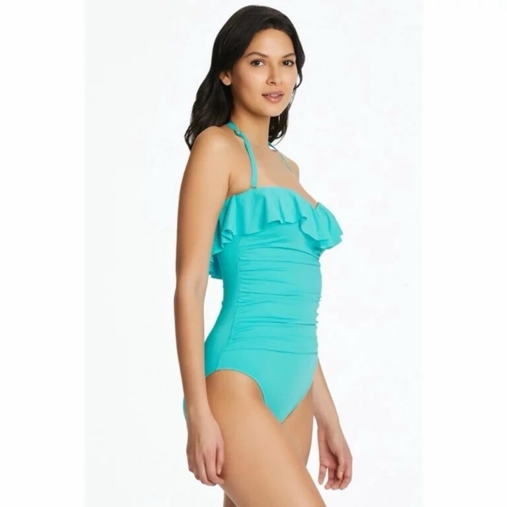 Bleu Rod Beattie Shirred Ruffle One Piece Swim - Wave Runner - NWT - Size 20